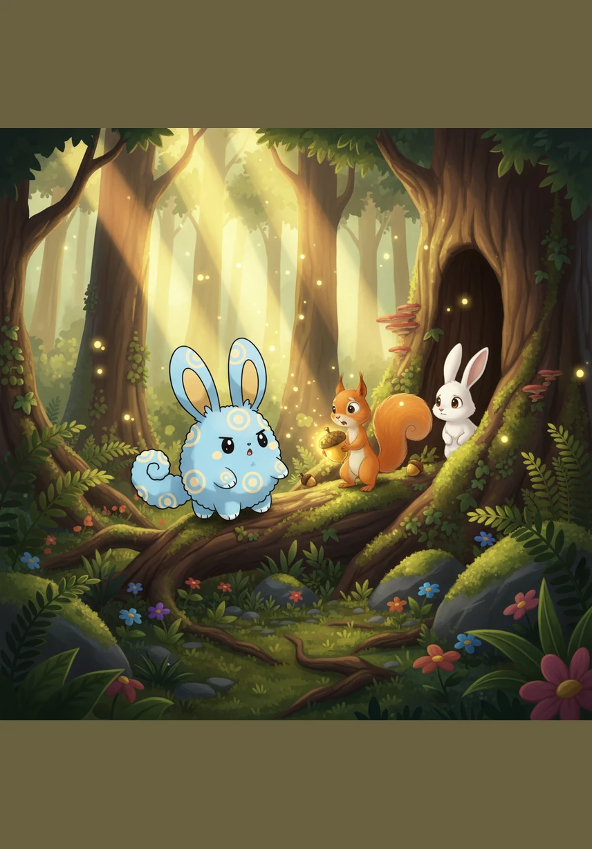 Pipo, un mic pokemon pufos cu urechi lungi, privește cu ochii mari o minge roșie și sclipitoare în vitrina magazinului din mijlocul pădurii. Își dorește jucăria mai mult decât orice, dar știe că are nevoie de ceva special pentru a o obține. El se gândește cum ar putea să adune destui bănuți pentru a o cumpăra.