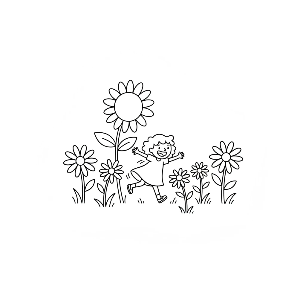 Pip danced through a field of bright flowers. She zipped past tall sunflowers and dipped into sweet-smelling daisies. Her heart was full of joy as she explored her new world.