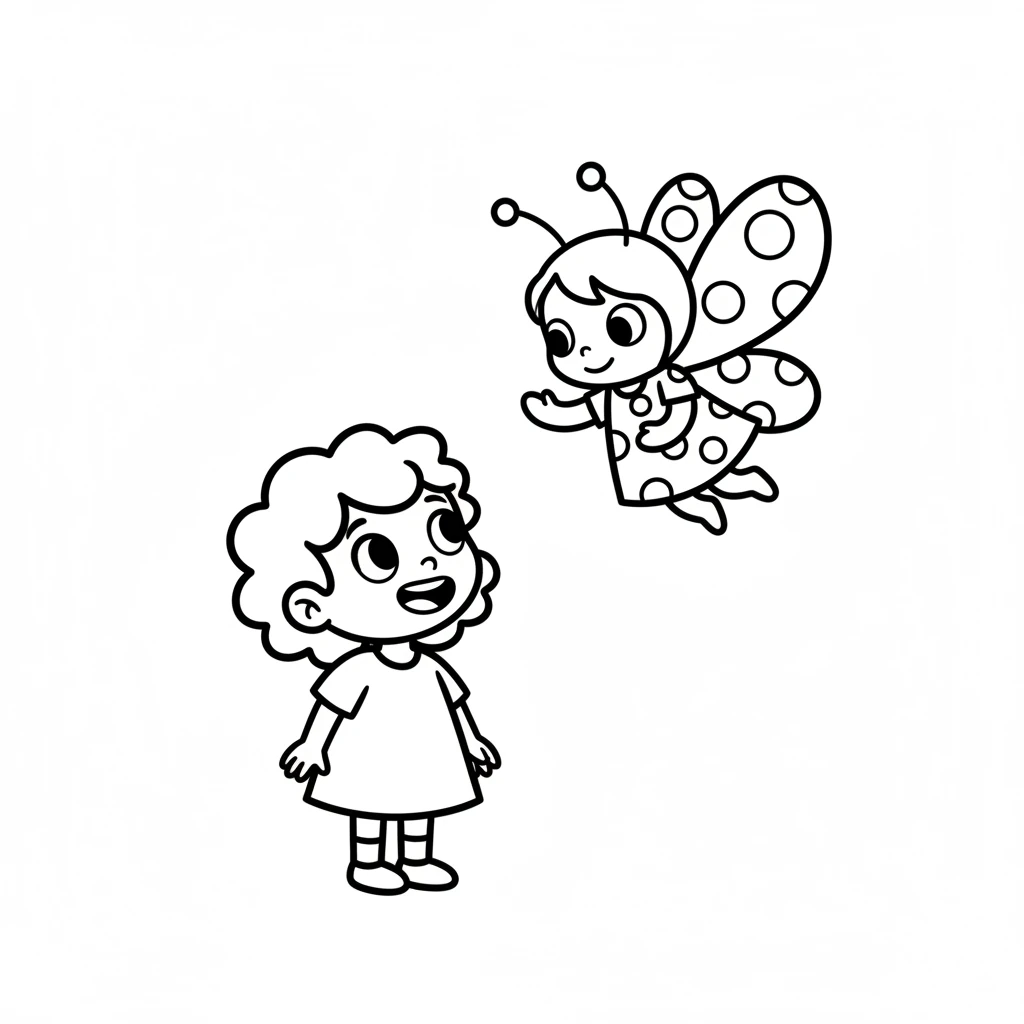 A small child watched Pip from below, their eyes wide with wonder. Pip waved her wings gently, a silent hello. The child smiled, delighted by the beautiful butterfly.