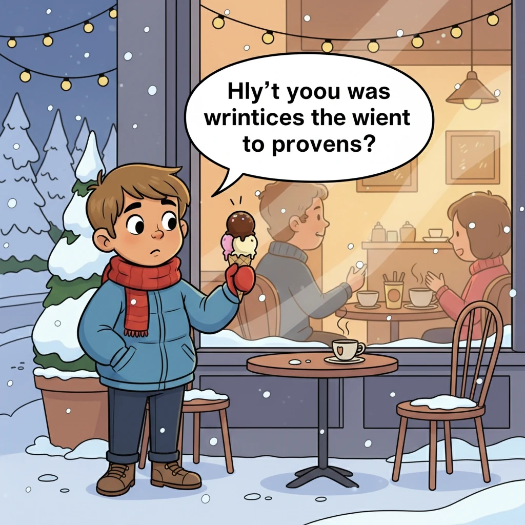 He then asked, with an air of complete nonchalance, about the propriety of eating ice cream in winter. The question was so unexpected that Daria was momentarily speechless. The request seemed bizarre, and she pondered what could follow.