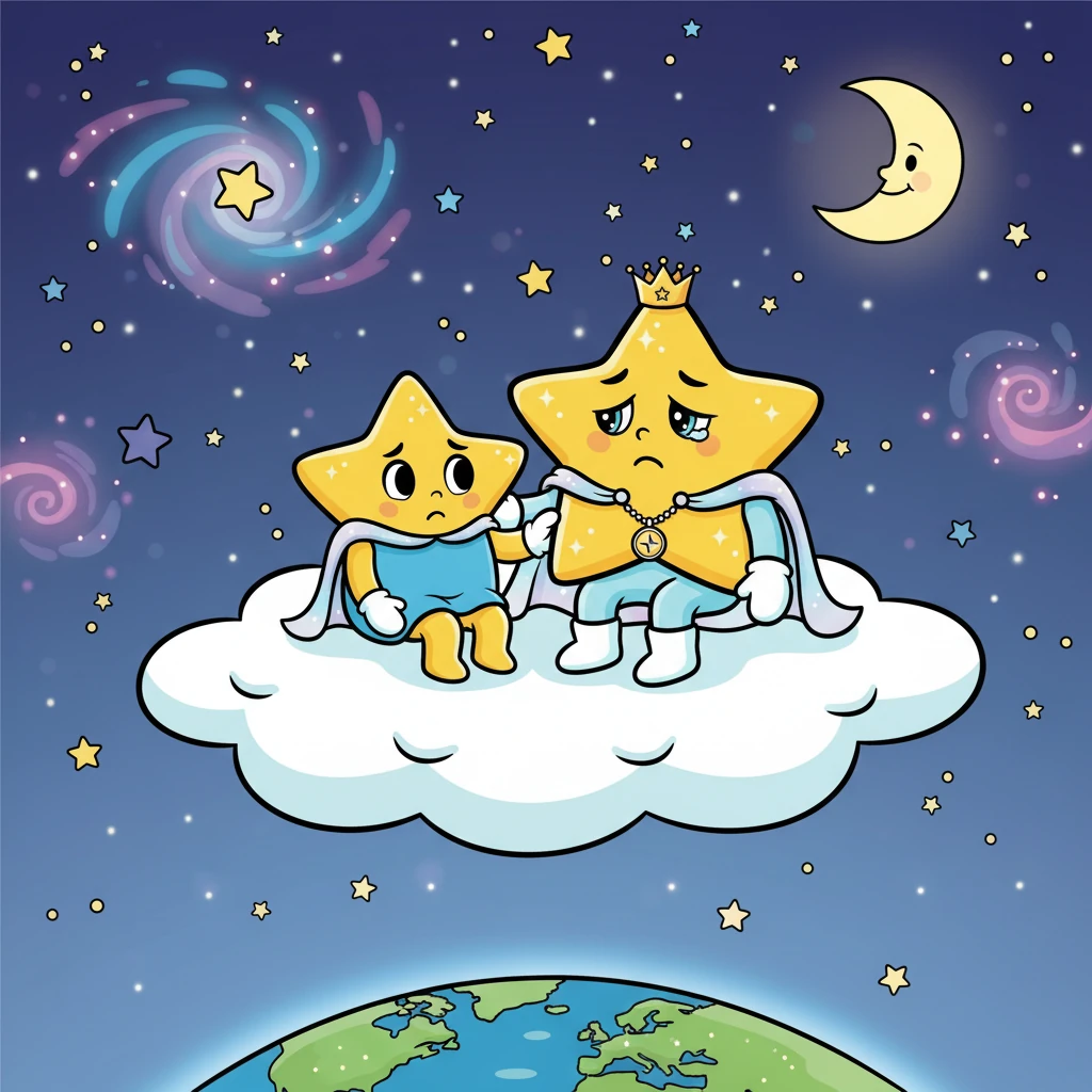 Pip, sensing Stella's sadness, encouraged her to share her feelings. Stella realized that while Earth was wonderful, she missed the twinkling lights of her friends and family in the sky. Pip understood, and they shared a quiet moment of friendship.