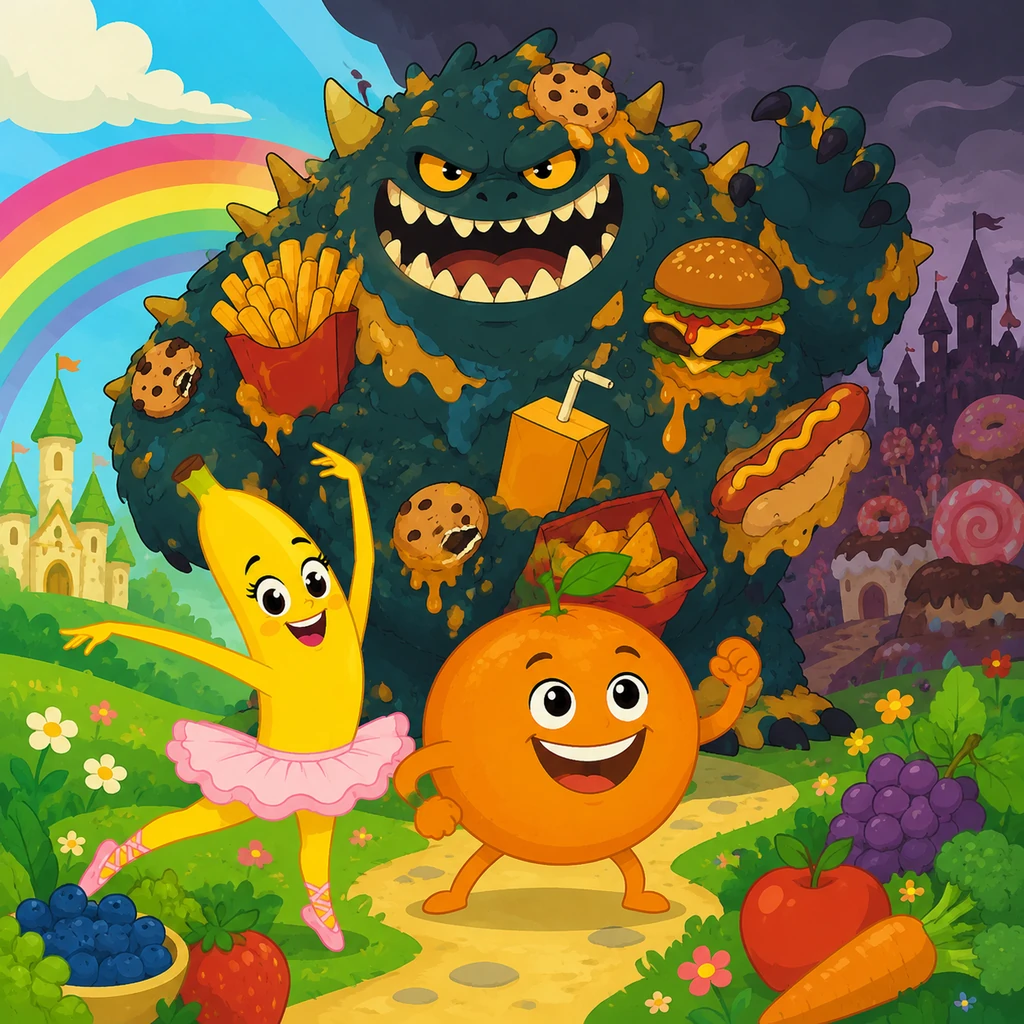 A Turminha das Frutas Coloridas e o Monstro da Comilança - educational
