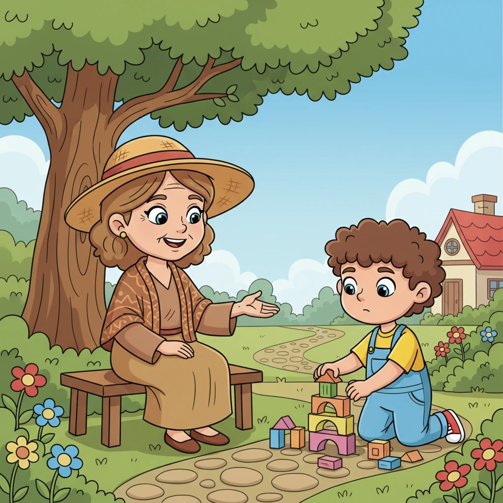 His kind grandmother, with a gentle smile and wise eyes, watches Bodhi from under her wide straw hat. She sees his busy mind and knows just the right teaching for her energetic grandson. She calls him over with a warm, inviting gesture.