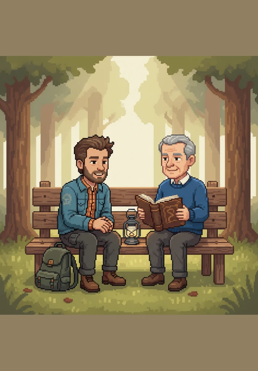 They sat on a bench as Mr. Miller spoke about the difference between being rich and being wealthy. He explained that being rich is about current income and visible spending, while wealth is the money not spent, providing options and future freedom.