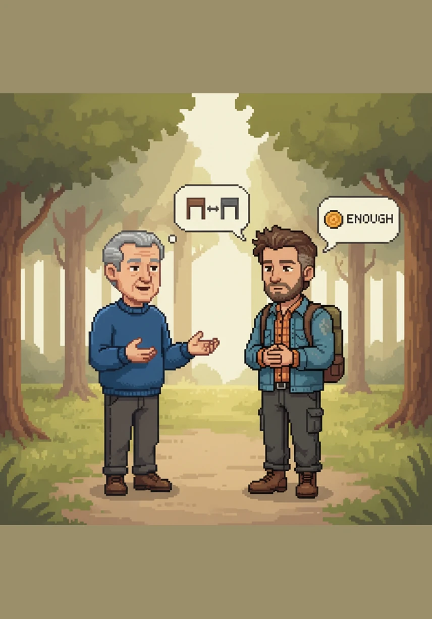 Mr. Miller warned Ethan about the danger of moving goalposts, where the constant desire for more prevents us from ever enjoying what we have. Ethan began to understand that 'enough' is the most powerful word in the vocabulary of money.