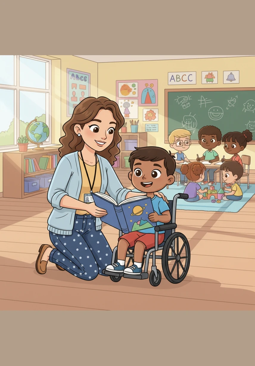 In the afternoon, everyone gathers on the colorful rug for one last circle time together. Ms. Angelina looks at each of her twenty-six friends, remembering the stories they wrote and the games they played. The room feels full of love, even though there is a little bit of sadness in the air.