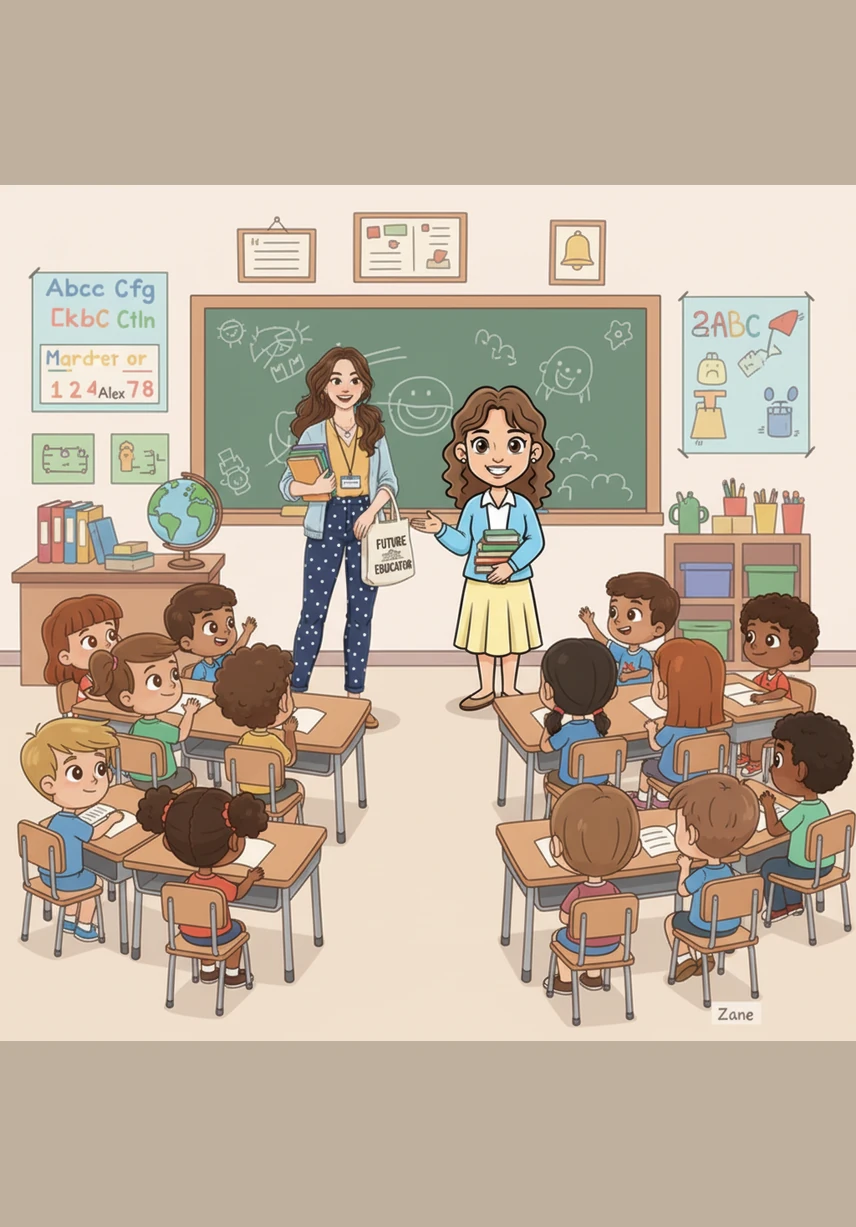 Instead of saying goodbye, Ms. Angelina explains that this is a see you later day. She tells the class that teachers are like gardeners, and even when they move to a new garden, they never forget the flowers they helped grow. Each student will always have a special place in her heart.