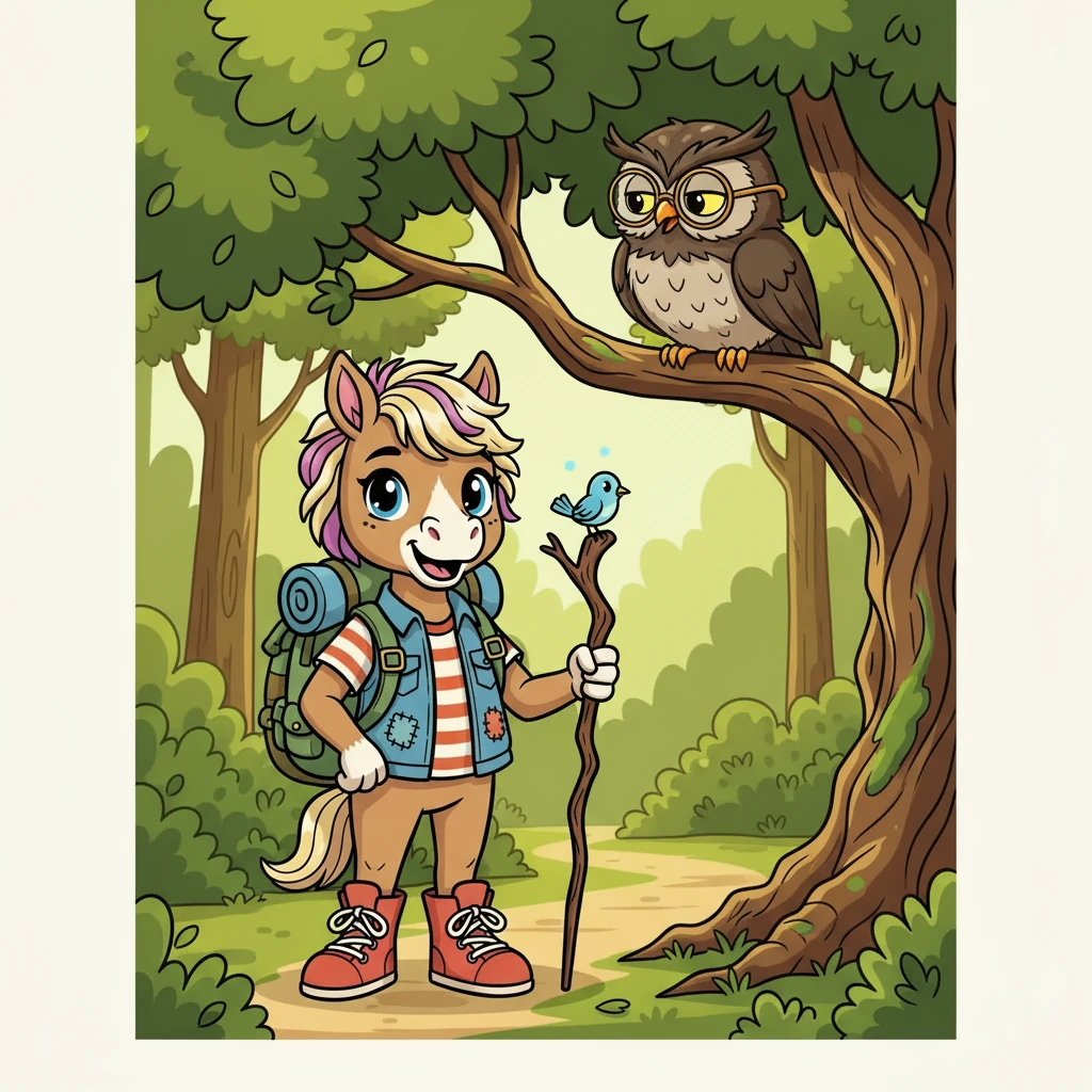 A wise old owl perched on a nearby tree branch, observing Willow's hesitation. He hooted softly, "The journey may seem daunting, little one, but you are stronger than you think. Believe in yourself and take the first step."