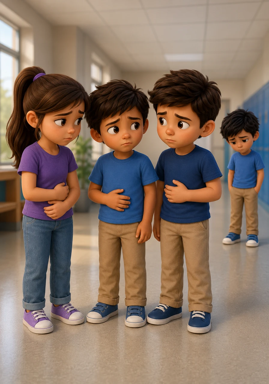 Sebastián, Fernando y Valeria se miran entre sí, dándose cuenta de que sus burlas habían lastimado a un compañero con historias maravillosas. Sienten un nudo en el estómago al comprender que la diferencia de Diego es, en realidad, un regalo para todos.