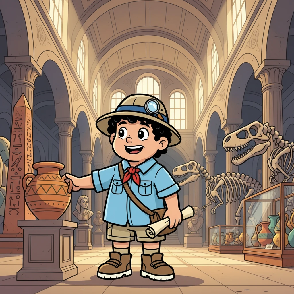 Müzenin devasa kapılarından içeri girdiklerinde, Efe'nin gözleri parladı. Her yer antik çağlardan kalma eserlerle doluydu. Bir zamanlar yaşamış medeniyetlerin izlerini taşıyan bu eserler, Efe'yi büyülemişti.