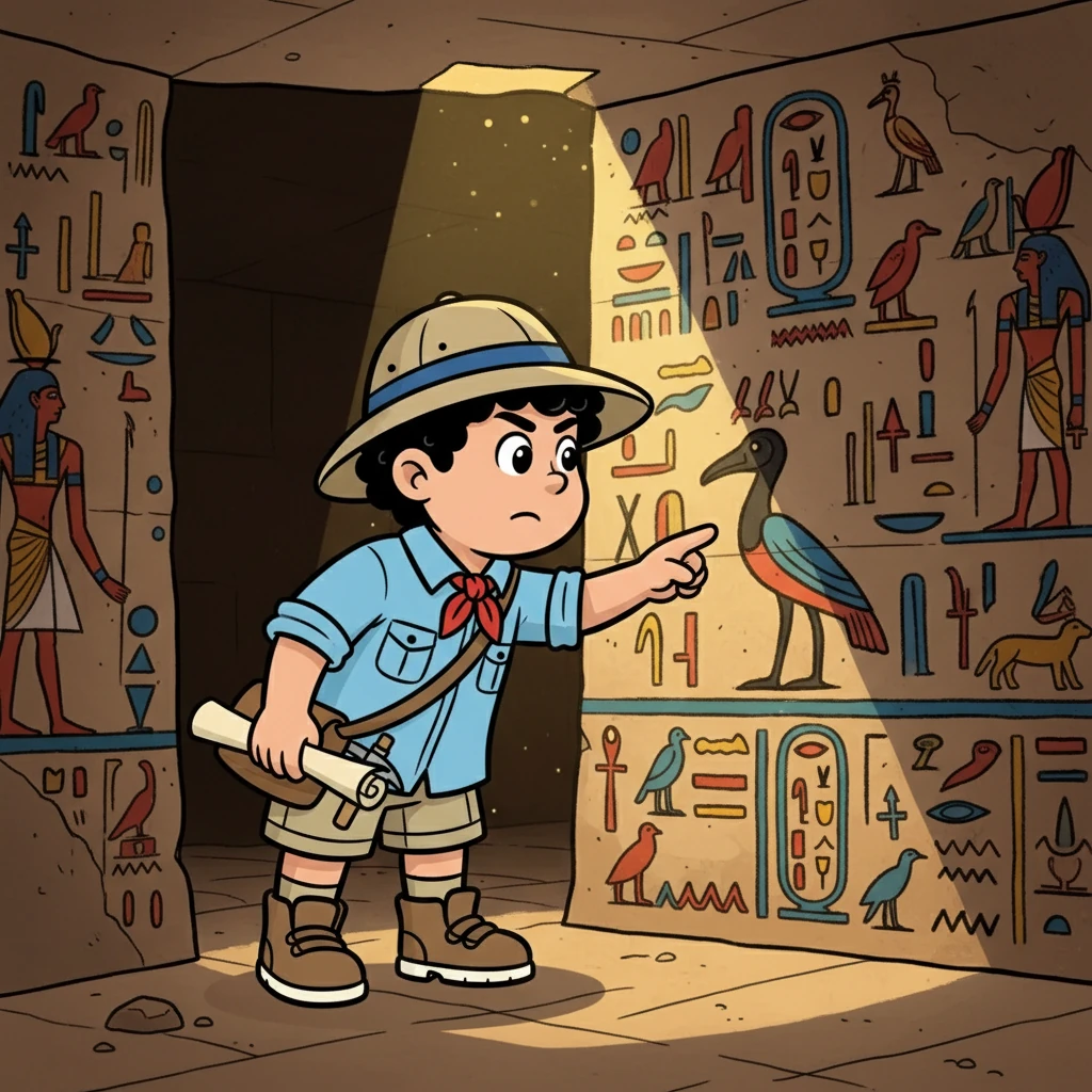 Bir sonraki durak, eski bir firavunun mezarıydı. İçerideki hiyeroglifler, firavunun yaşamını ve öbür dünyaya yolculuğunu anlatıyordu. Efe, bu gizemli sembolleri anlamaya çalıştı.