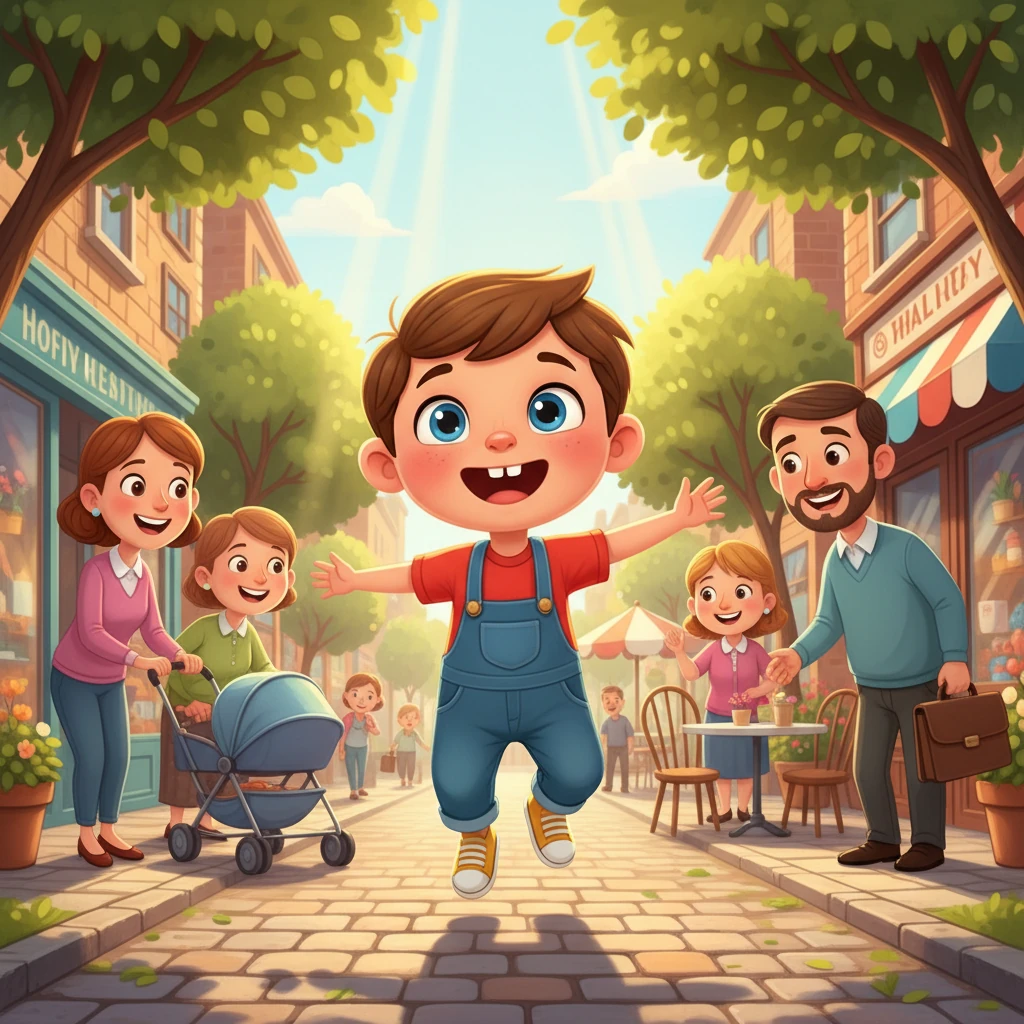 James, a five-year-old with eyes that sparkled, skipped down the sunny street. His smile was as bright as the morning, instantly drawing smiles from everyone he passed. James believed that a friendly greeting was the best way to start the day.