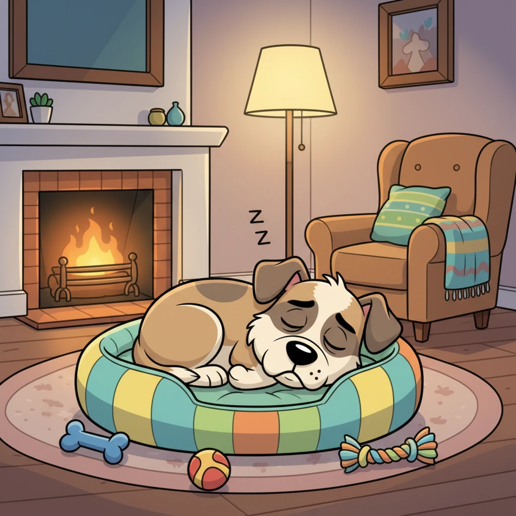 That night, Pip wasn't in his kennel. He was curled up on a plush, colorful dog bed in a cozy, brightly lit living room, dreaming sweet dreams of toys and treats. He was finally home, safe and loved, never to sleep alone again. A tiny, contented sigh escaped him as he drifted deeper into sleep.
