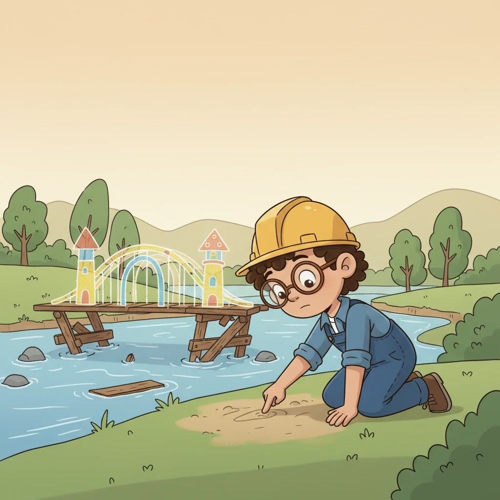 Drike traveled to the river, looking at the broken bridge with a thoughtful expression. He imagined a beautiful, sturdy new bridge connecting the two banks, picturing every detail in his mind.