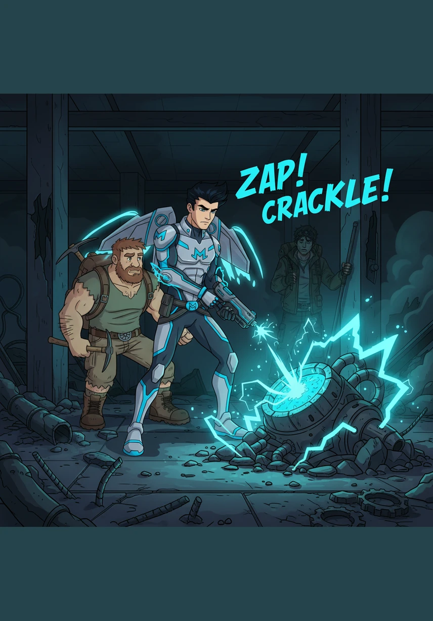 Mach insists that they cannot simply build props for their haunted house because the true Fazbear experience is impossible to replicate. He shines his light on a wall of peeling paint, emphasizing that only the real, weathered parts carry the right atmosphere.