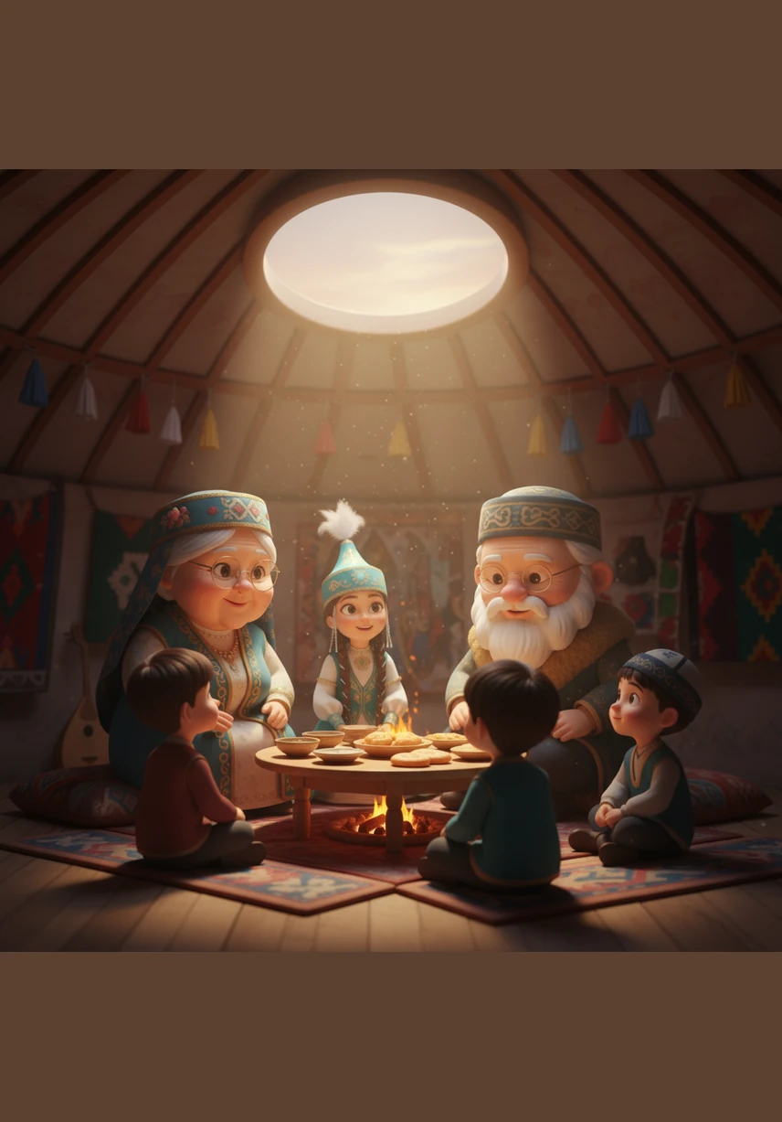 Күн батар шақта қариялар от басында Наурыз мейрамының шығу тарихы туралы қызықты аңыздар айтып берді. Балалар ертегі әлеміне енгендей ұйып тыңдап, өткен күннің құндылығын ұғынды.