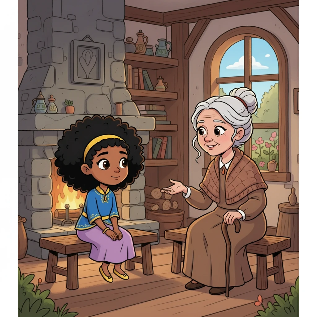 A wise old woman, the caretaker, noticed Elara’s sadness and told her about the King's kindness. The caretaker explained that everyone in the kingdom, no matter their circumstances, was precious to the King. Elara listened with wide eyes, hope beginning to bloom in her chest.