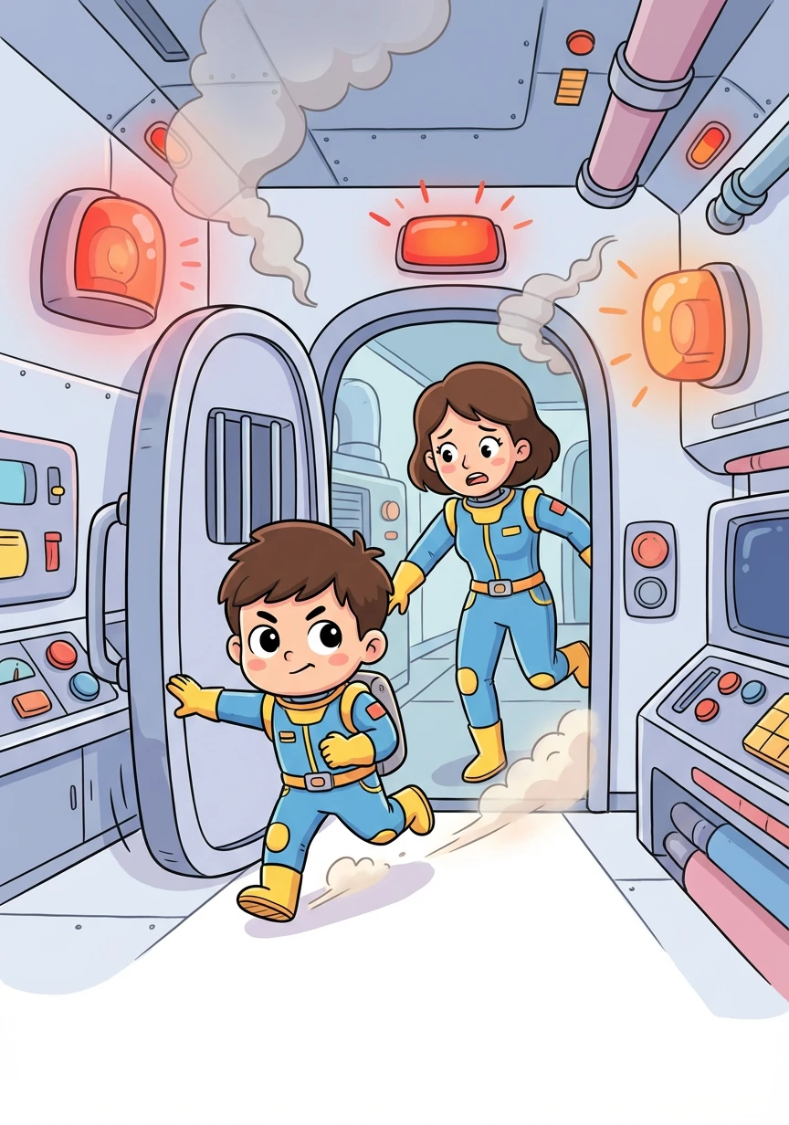 Hiroki encontra sua mãe presa em uma cela. Ele a liberta e eles correm juntos para escapar antes que a base exploda.