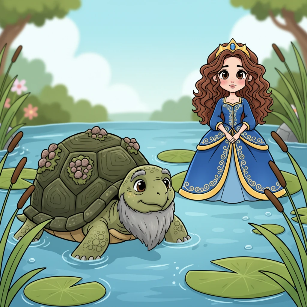 A wise old turtle, with barnacles on his shell, slowly paddled closer. "Well, hello there, little hopper," he rumbled kindly, his ancient eyes twinkling with understanding.