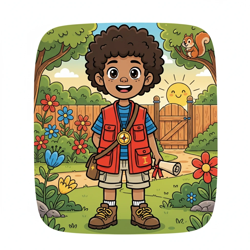 Isaiah, a seven-year-old with a curious mind, lived in a vibrant world filled with wonder. He decided to embark on a grand treasure hunt, exploring his backyard and beyond. His eyes sparkled with excitement as he began his quest, determined to find something extraordinary.