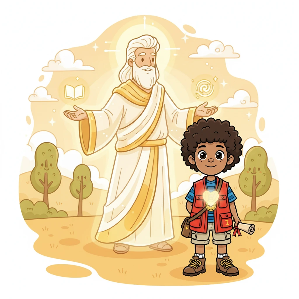 The radiant figure introduced himself as God. He told Isaiah that the greatest treasure wasn't something you could hold, but something you could feel. God offered Isaiah wisdom and a special power to find the true treasures.