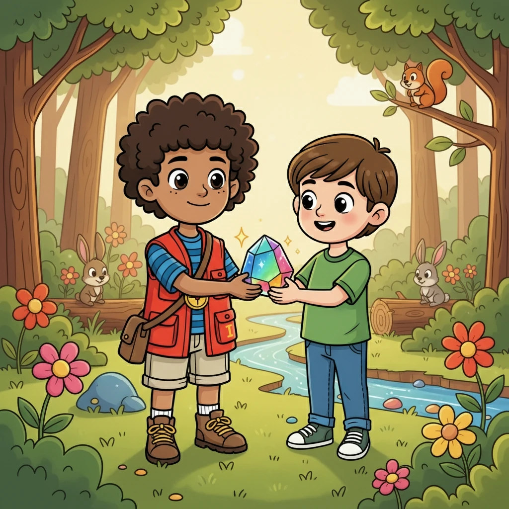 With his newfound power, Isaiah began to see the world differently. He noticed the small acts of kindness, the beauty in nature, and the joy of friendship. He found a shiny, colorful rock and gave it to his friend, Michael.