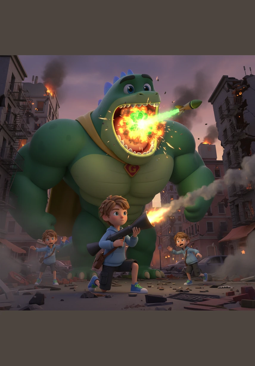 In a moment of incredible bravery, one soldier aimed a rocket launcher directly at the monster’s open mouth during its next roar. The rocket soared through the air and struck its mark perfectly, causing a massive explosion that finally brought the titan down.