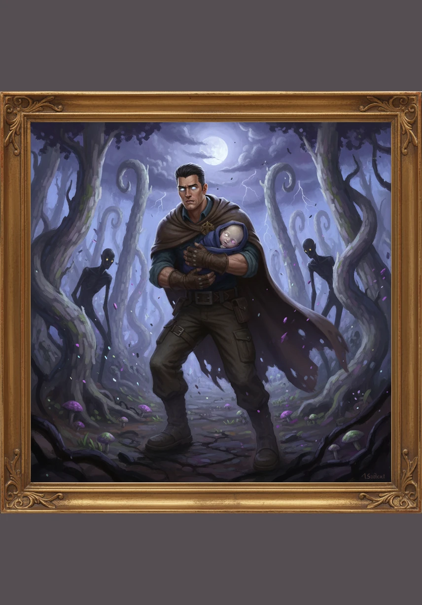 Stumbling through the chorus plants, Herobrine finally spotted the shimmering light of a hidden gateway portal. It was a small, unstable rift, but it was his only chance to find a world where his son could breathe air that didn't taste of Ender pearls.