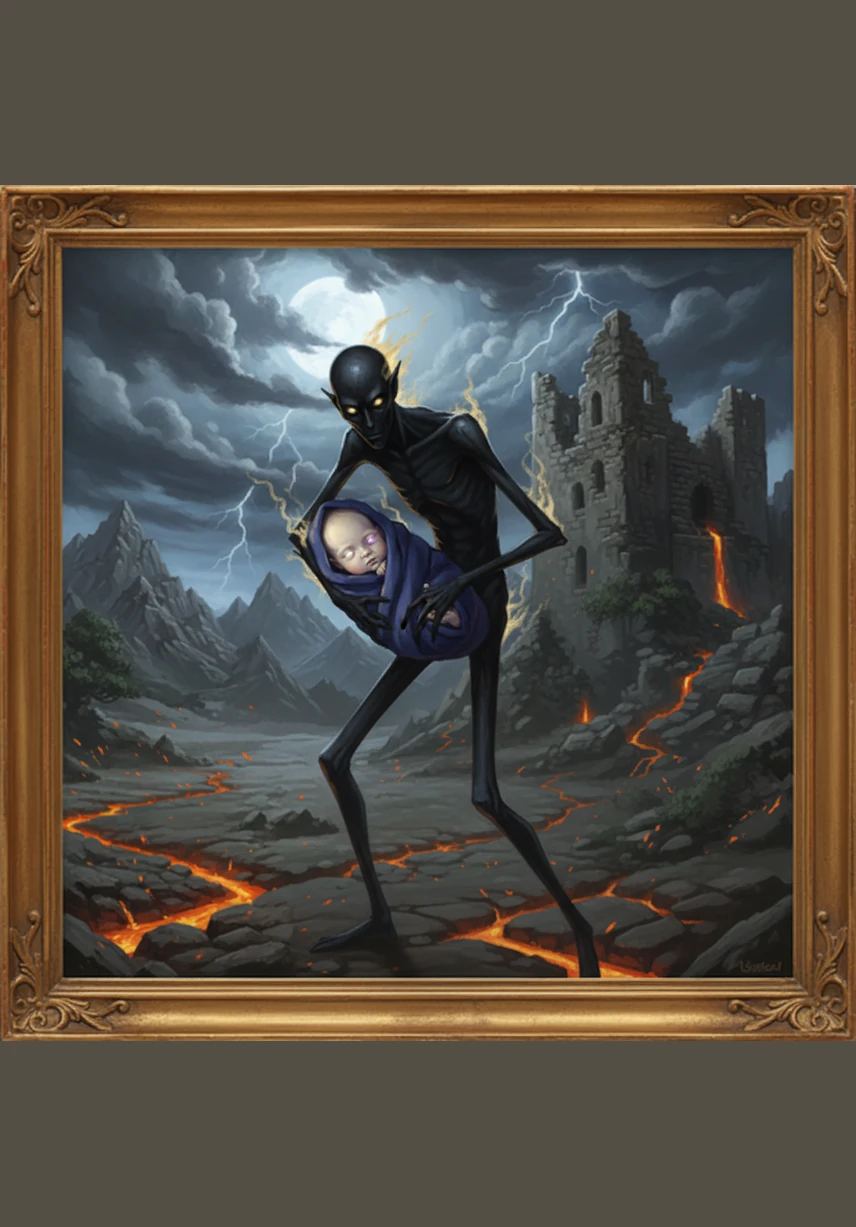 A heavy rain began to fall, sizzling against the dark form of Vordus as he emerged from the treeline. The Enderman hissed in pain as the water touched his skin, creating a barrier of nature that he could not easily cross to reach them.