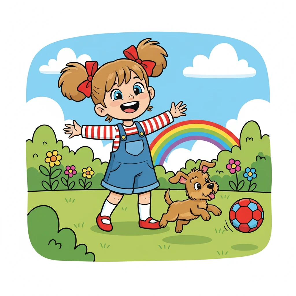 De retour à la maison, Diana et Toby jouèrent dans le jardin. Toby, plein d'énergie, courait après le ballon, tandis que Diana riait de bonheur. Ils savaient que leur amitié serait une aventure merveilleuse, remplie d'amour et de joie.