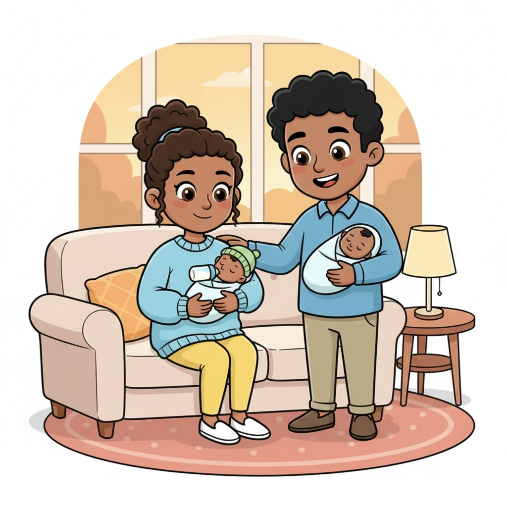 Later, nestled in Megan's arms, Pip drank milk peacefully, tiny fingers gently grasping. It was a quiet moment, full of warmth and connection, as the world outside faded away. Jeff watched over them, his heart swelling with love for his growing family.