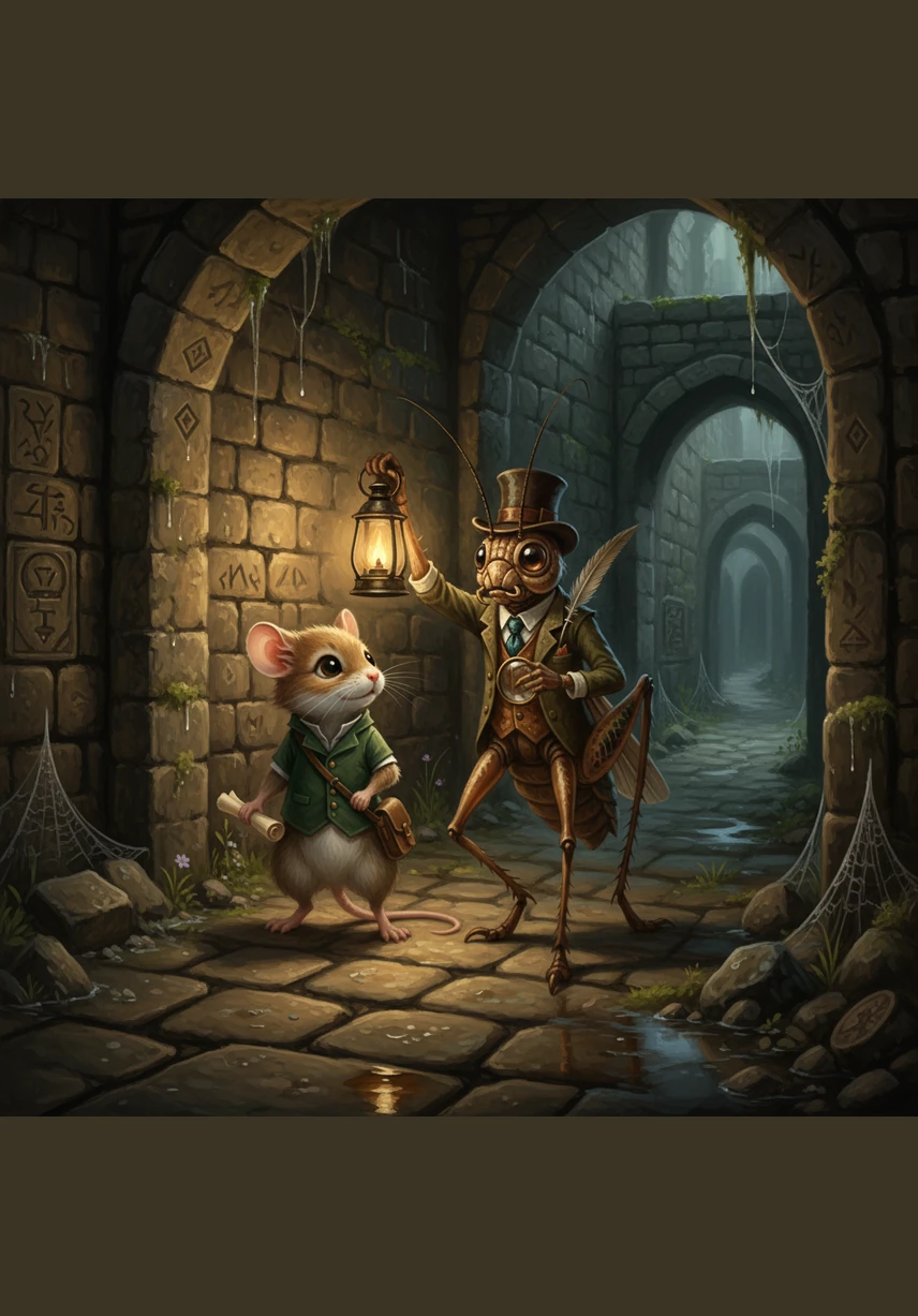 Together, the two friends began the long walk back toward the surface, the glowing mushroom lighting their path through the winding stone passages. Pip felt stronger with Barnaby by his side, and the shadows didn't seem so scary anymore.
