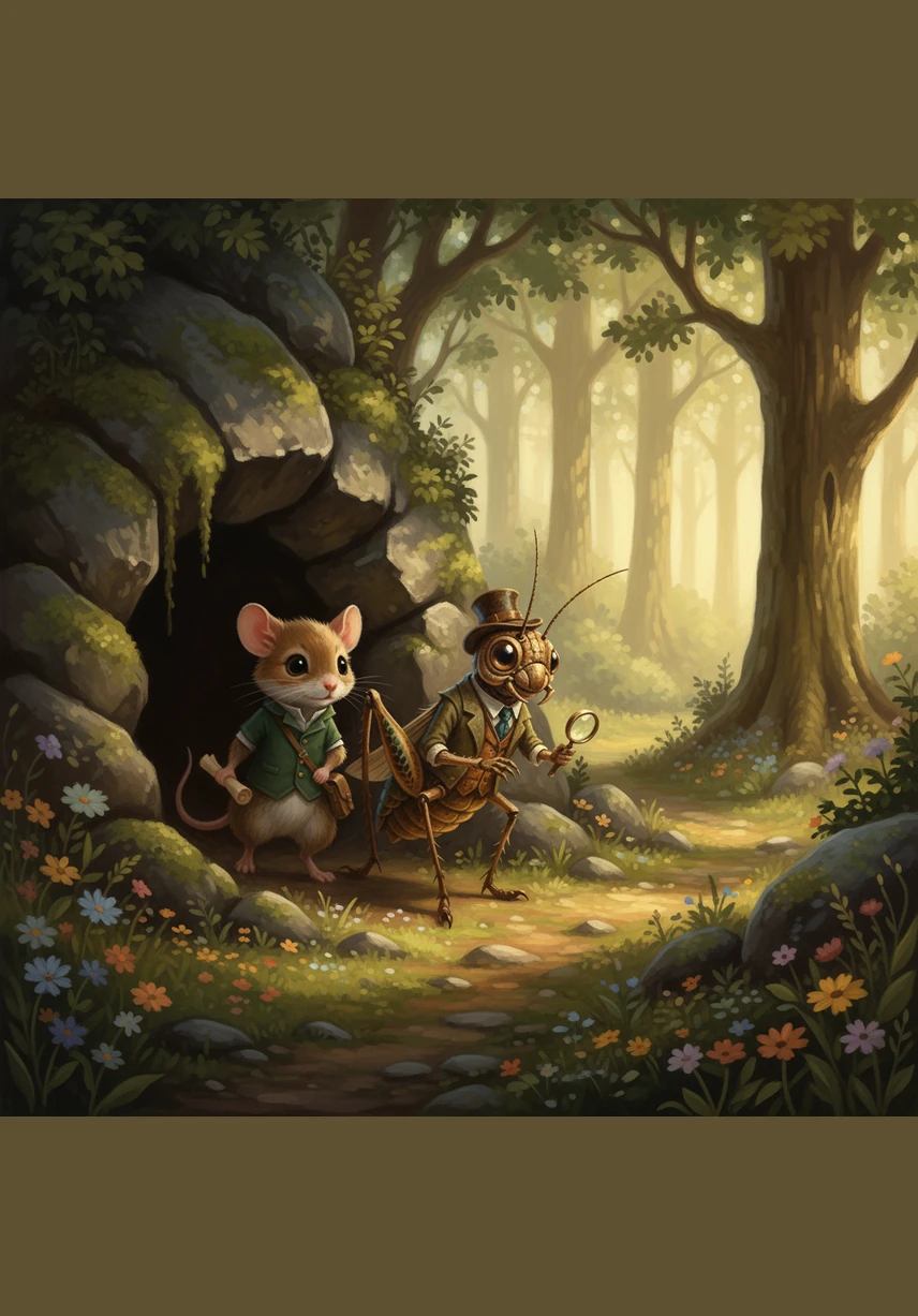 They emerged from the cave just as the moon rose high in the sky, casting a gentle silver light over the peaceful woods. Pip looked at the night and smiled, realizing that his love for his friend was much bigger than any fear of the dark.