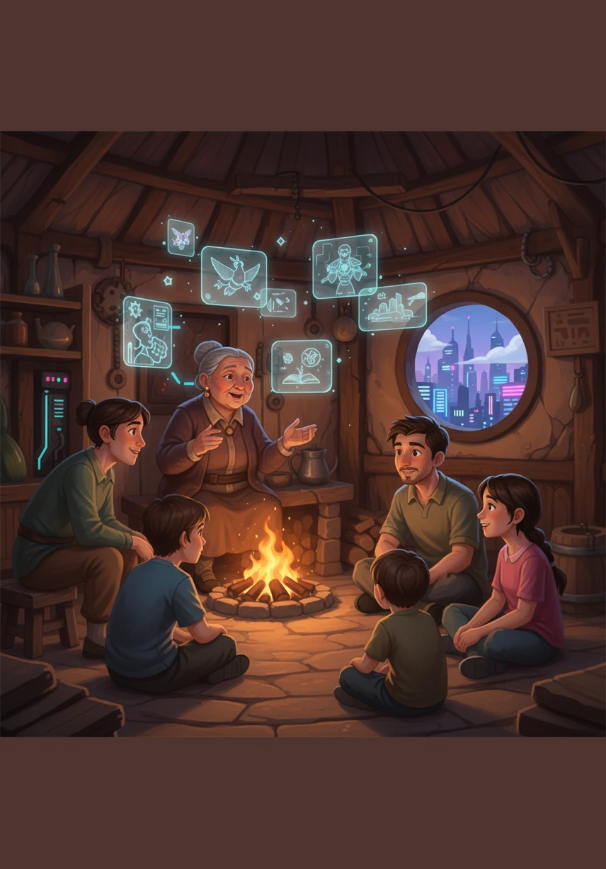 Soon, people in distant villages began to notice the world around them filling with wonder once again. They heard fragments of stories in the rustling leaves and began to tell them to one another during long evenings by the hearth.