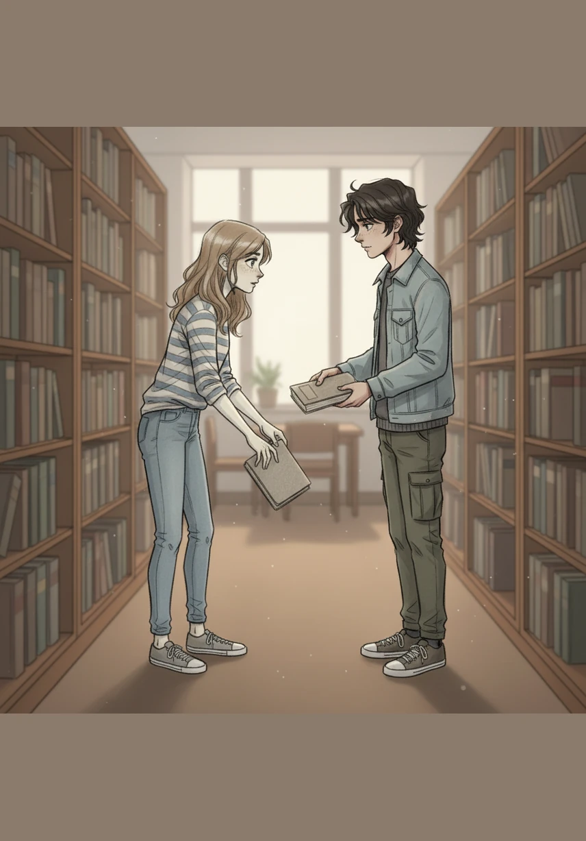 W szkolnej bibliotece Lena spotyka Kacpra, nowego ucznia o przenikliwym i nieco smutnym spojrzeniu. Chłopak podaje jej książkę, którą upuściła, a ich dłonie na chwilę się stykają, wywołując u Leny nagłe i dziwne poczucie deja vu. Kacper patrzy na nią w sposób, który sugeruje, że wie o niej znacznie więcej, niż powinien.