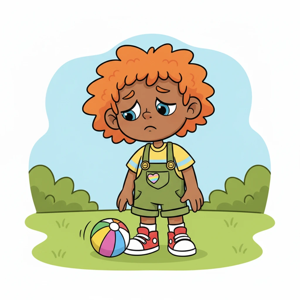 Spark continues to bounce his ball, but his big sparkling eyes start to droop, and his friendly smile fades. Playing alone isn't as much fun anymore.