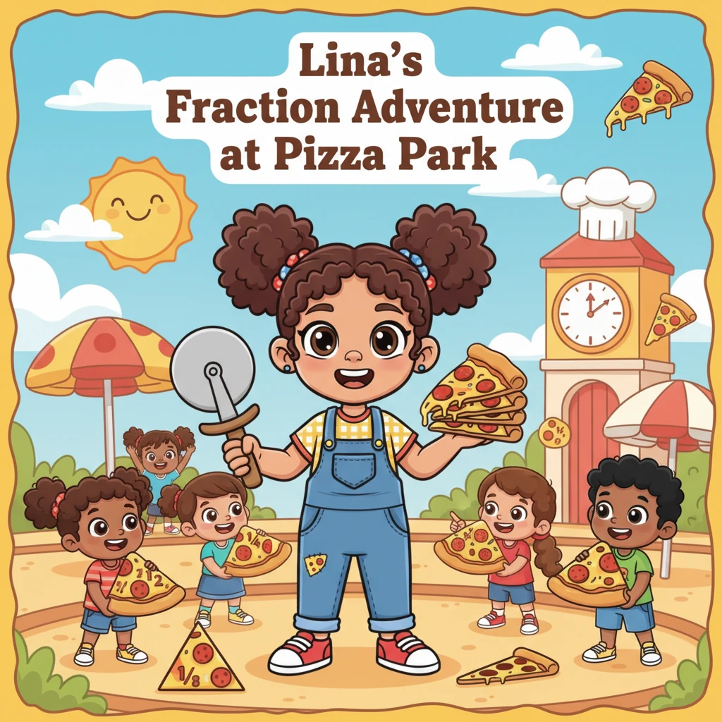 Lina's Fraction Adventure at Pizza Park - Educational stories