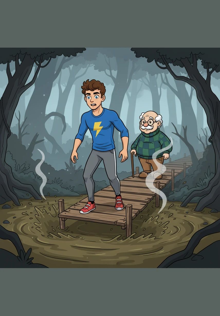 As he walked, the liquid mud began to ripple and hiss, splashing against the sides of the elevated trail. Elias kept his eyes fixed forward, refusing to look down at the murky depths.