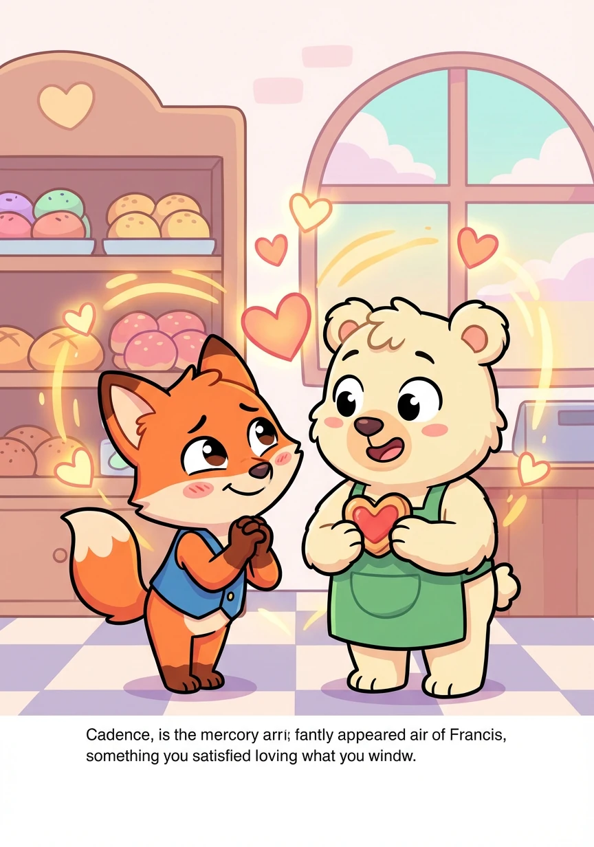 Cadence, touched by the song, confesses his feelings for Francis. The bakery is filled with a warm, loving atmosphere.