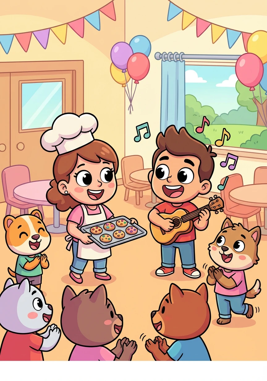 They decide to combine their talents, Cadence baking delicious treats while Francis plays cheerful music, creating a joyful space for everyone.