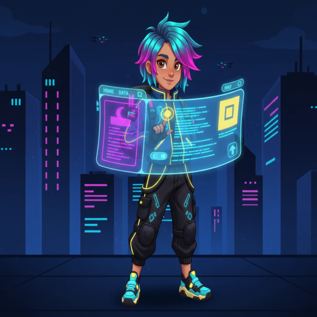 He meticulously refines the interactive elements, testing the smooth scroll navigation and scroll-triggered animations. With a satisfying click, he toggles the dark/light mode, watching the entire interface shift its palette from deep purples to bright electric blues. A floating navigation bar and back-to-top button snap into perfect place.