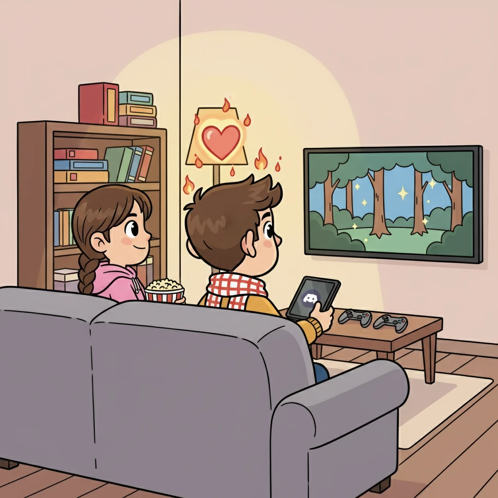 Les semaines passèrent, et leur relation se renforça. Ils regardèrent des films ensemble, jouèrent à des jeux en ligne, et se racontèrent tout. Leurs sentiments devinrent plus profonds, une étincelle se transforma en flamme.