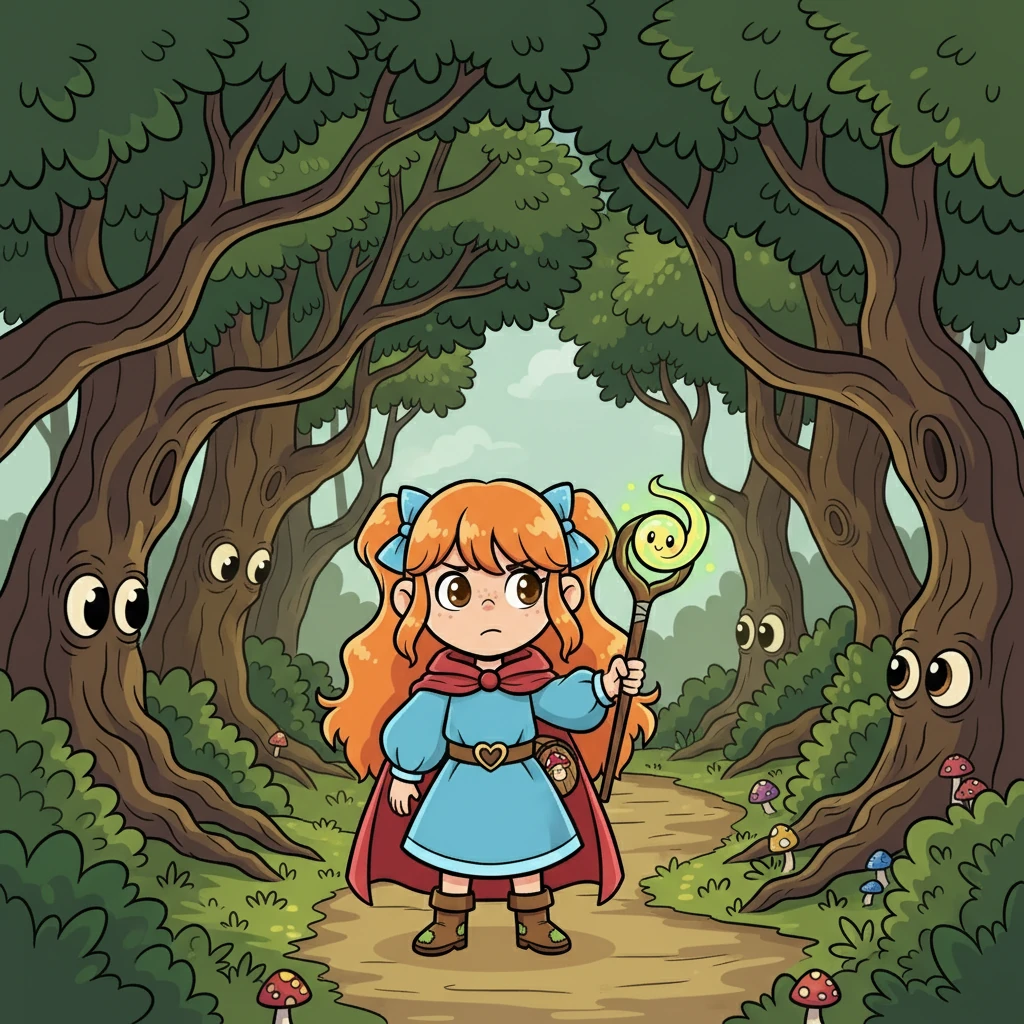 Following a map given by the wise fairy, Elara ventured into the Whispering Woods. The trees seemed to watch her every move, their branches reaching out like curious arms. She knew she had to be brave.