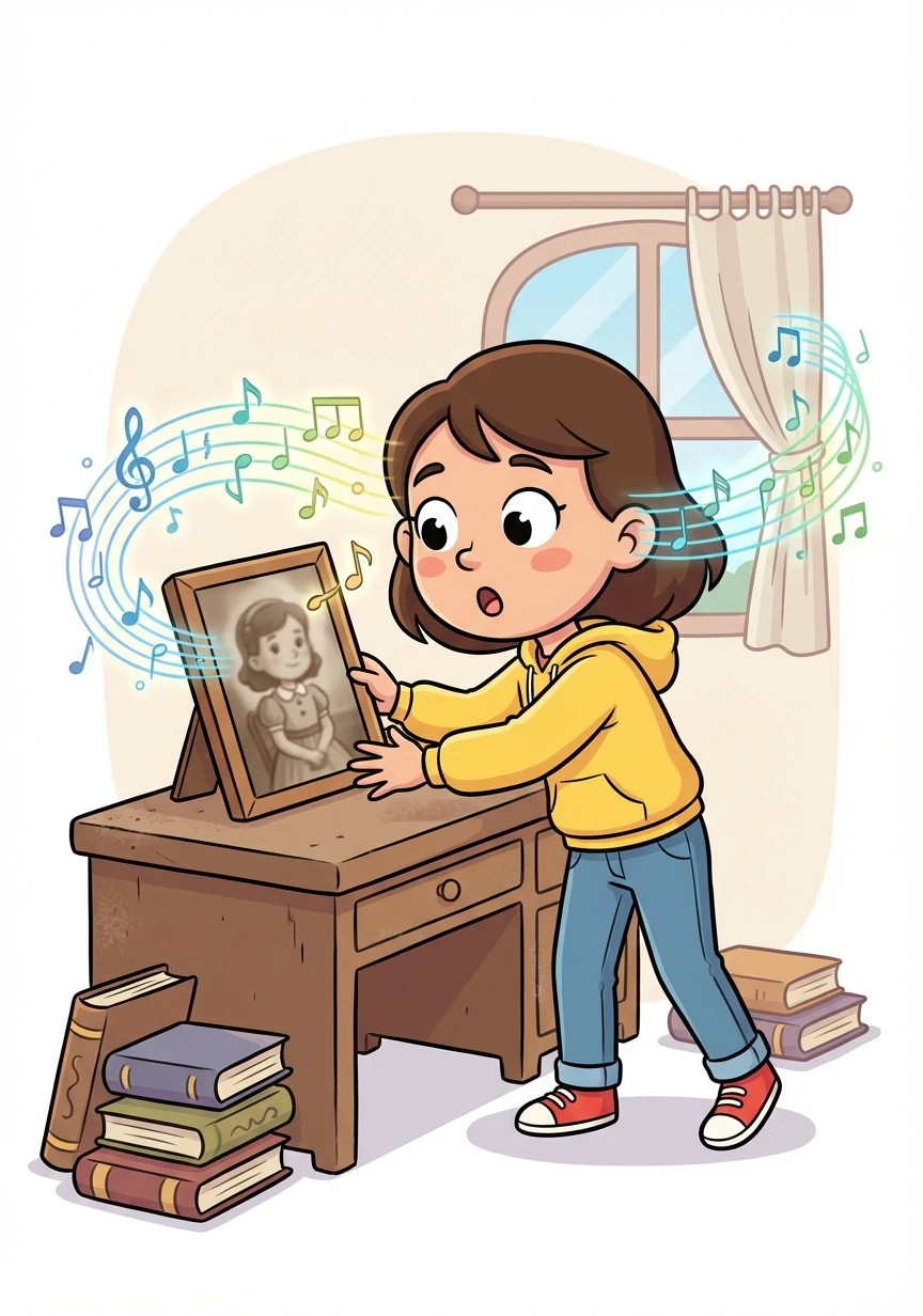 They realized the melody was a call for help from the girl in the photograph, who was trapped in the house's history.