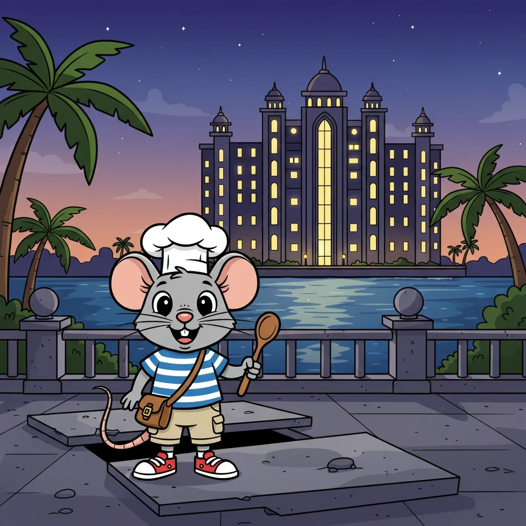 Ramesh the Rat peeked out from under the pavement on the Bandra promenade. The towering home of a mega-superstar glittered in the distance. He twitched his whiskers, eager for the night's adventure.