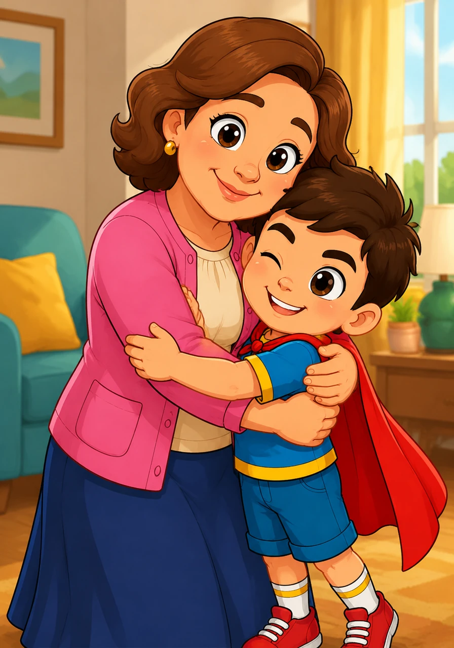 Mom gave him another big hug and said, 'Bravo, my little hero! I am so proud of you for using your voice and coming to me.' Nour smiled brightly, feeling like a true champion because he knew how to stay safe and speak up.