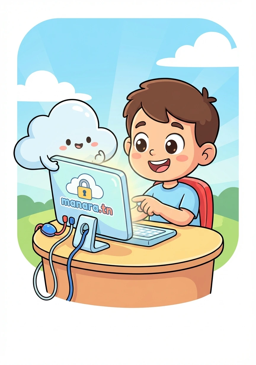 La première étape est de configurer le nom de domaine manara.tn. Sami travaille avec Ooredoo Host pour s'assurer que tout est correctement enregistré.