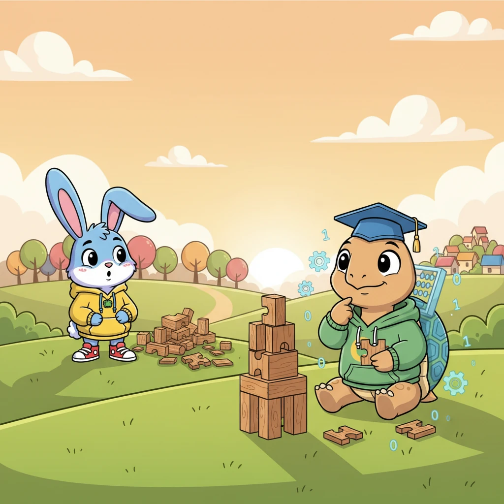 Dash watched Cal from a distance, amazed and a little embarrassed. He had never considered taking so much time to think. His quick guesses had only led to more delays, while Cal's slow, steady method was actually faster in the long run.