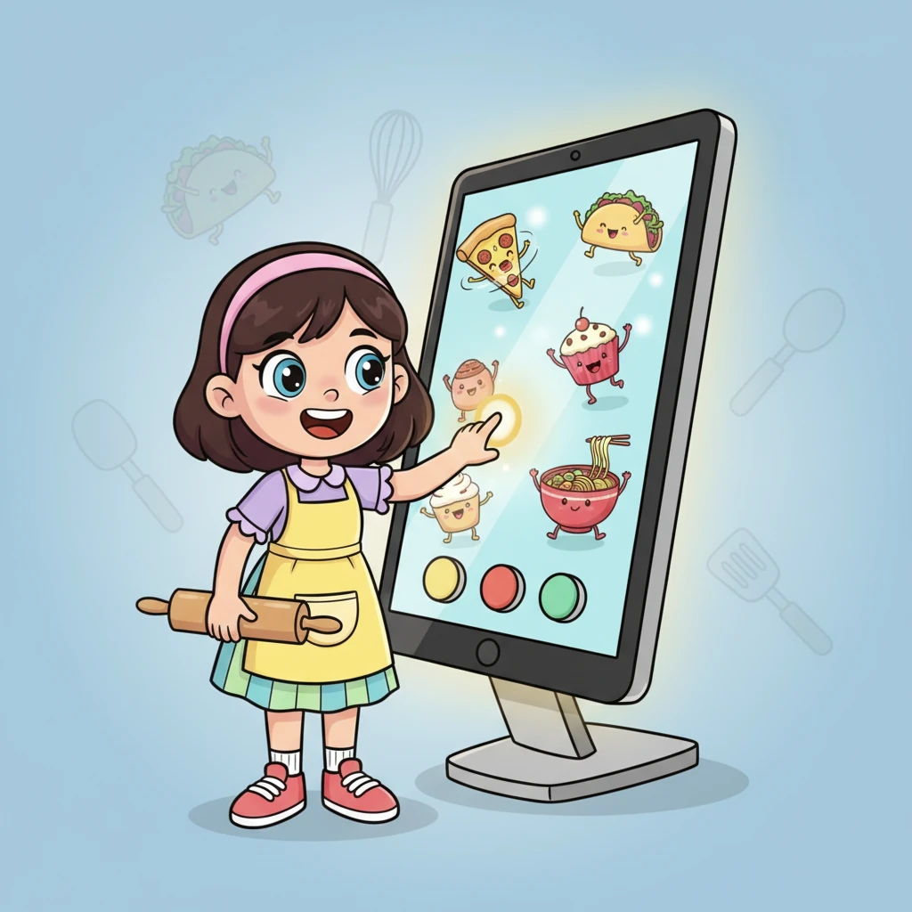 For the Yummy Menu section, Doodle Dee sketched a giant, interactive tablet that showed animated dishes dancing. Each dish looked so delicious, guests could almost taste the flavors just by looking at her vibrant illustrations.