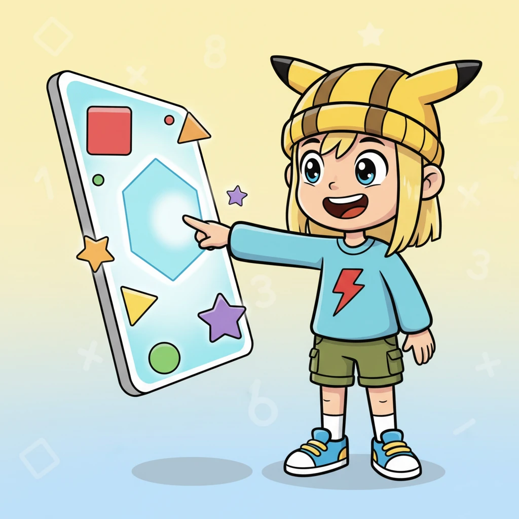 Taking a deep breath, Max clicked back to the math game. He focused on the colorful shapes, trying to match them correctly. To his surprise, he found it was actually quite fun to solve the puzzles! He even learned a new shape, an octagon, and felt a little spark of pride.